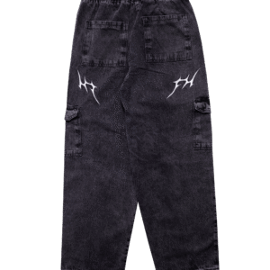 Calça Jeans Baggy Cargo Trip Side Salten - Preta