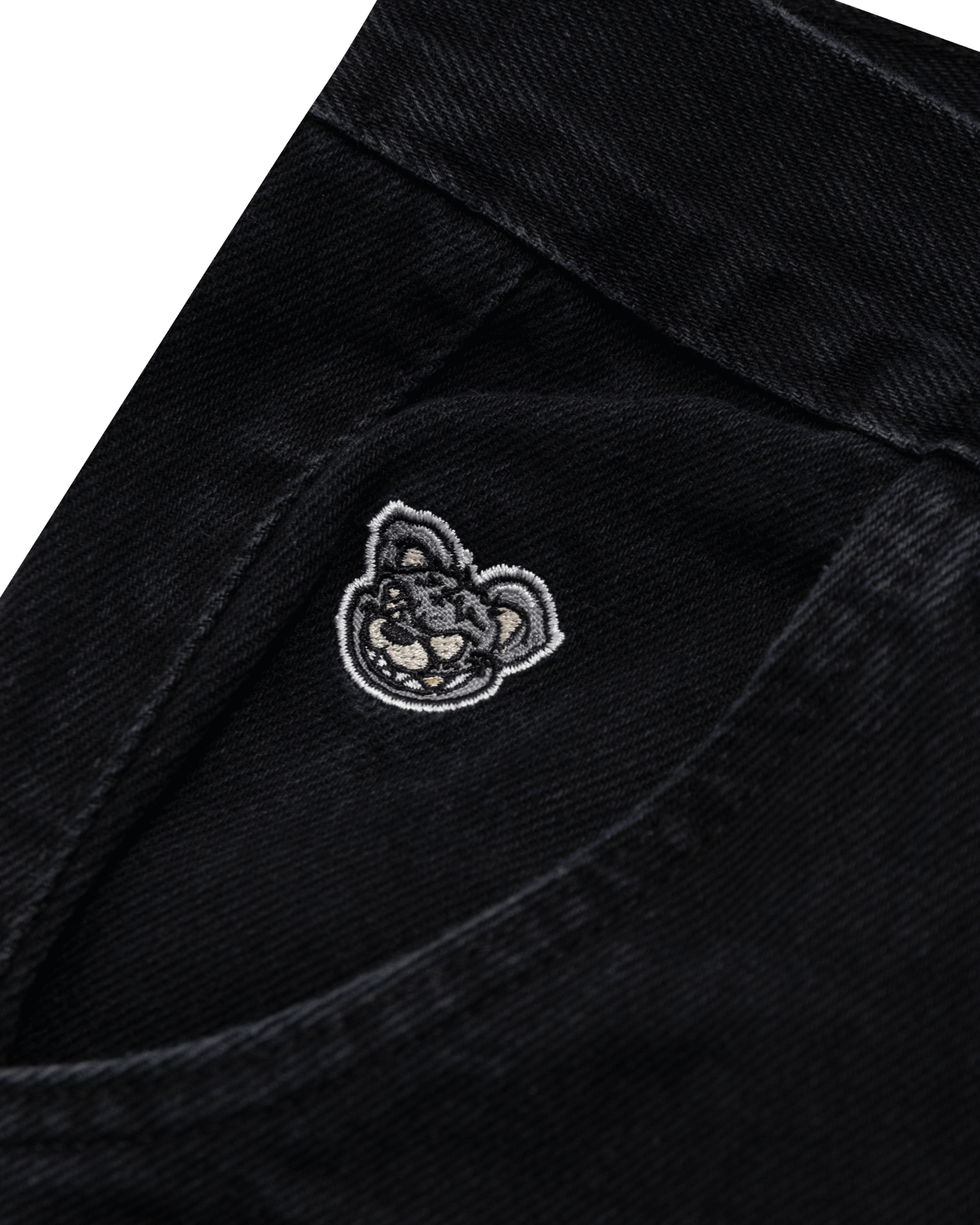 Calça Baggy Jeans Marmorizado Com Recorte