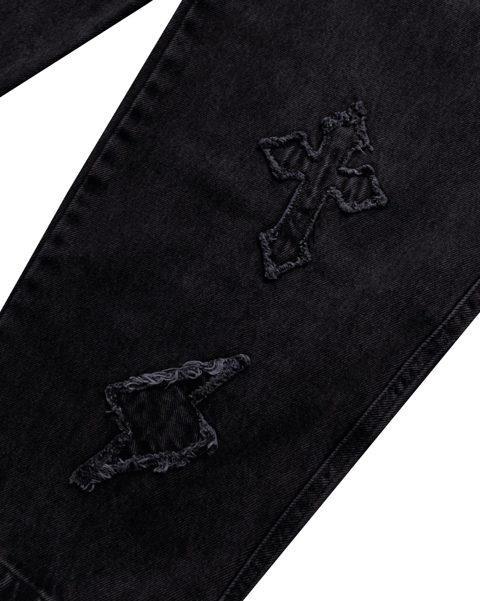 Calça Baggy Jeans Marmorizado Com Recorte
